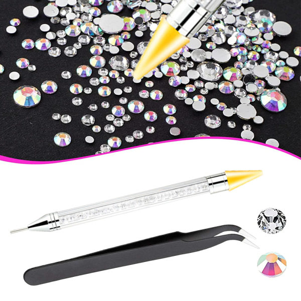 Flatback Rhinestones, ädelstenar Crystal Strass, for ulike håndverksdekorasjoner style 2
