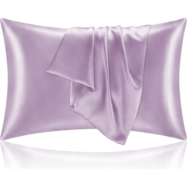 IC Satinsilk tyynyliina hiuksille ja iholle, laventeli tyynynpäällinen Standardkoko 2-pakkauksessa, superpehmeä kuori (20x40 tuumaa)