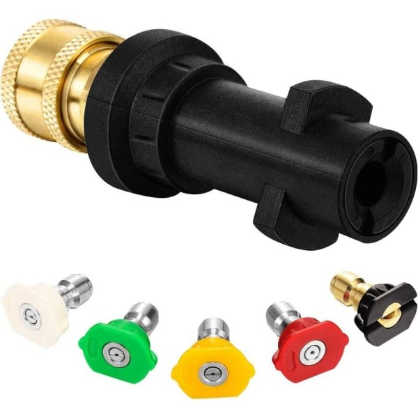 IC Högtryckstvätt med 1/4\" mässing Quick Connect och 5 x 1/4\" Pack högtryckstvättmunstycken Kompatibel med K-serien