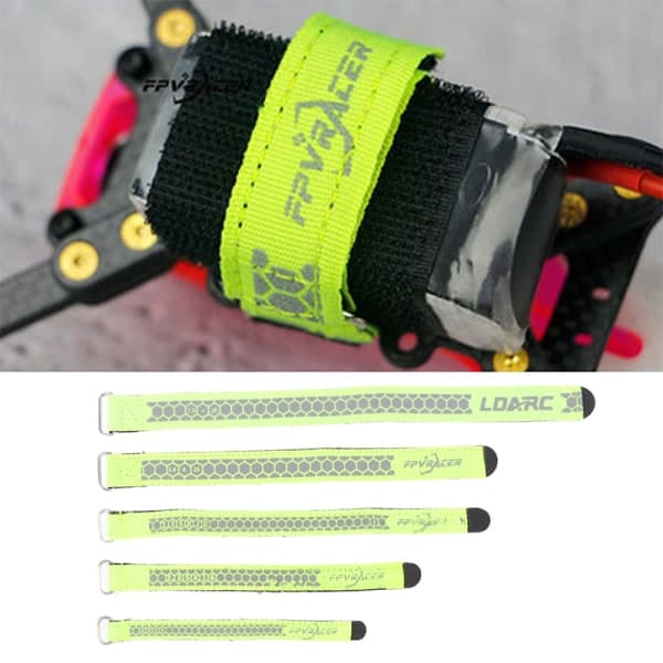 IC 2 STK FPVRACER Søm Polyester 300D RC Batteristropp Metallspenne 10X130MM