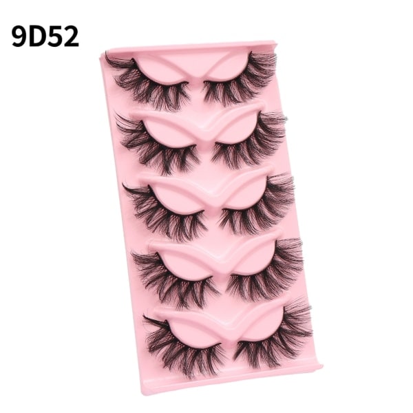 Nya fransar Mink Lösögonfransar Naturligt utseende Wispy Clear lash Band Falska ögonfransar Fluffiga 3D Curly Strip Cat Eye Fransar 9D541