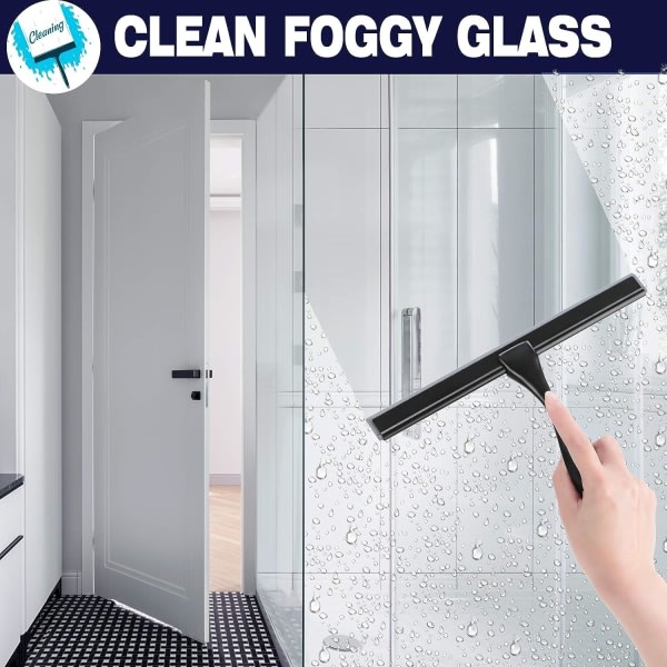 IC Duschsqueegee, universal squeegee i rostfritt stål för badrum, duschdörrar, speglar, kakel och bilfönster