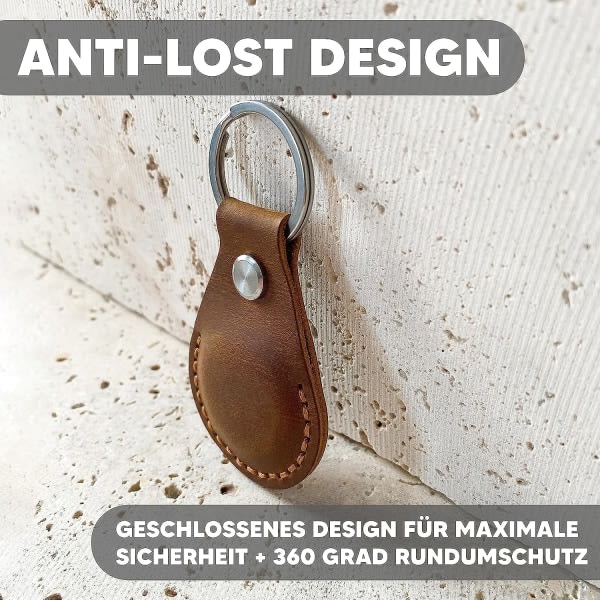 AirTag lädernyckelring, läder AirTag-hänge, AirTag-fodral IC