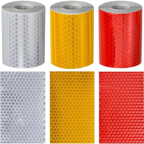 3 ruller 3m x 50mm Reflekterende Tape Klæbende Reflekterende Klistermærker Cykeleger Reflektor Reflektor til Køretøjer Biler Trailere Cykler Hjelme