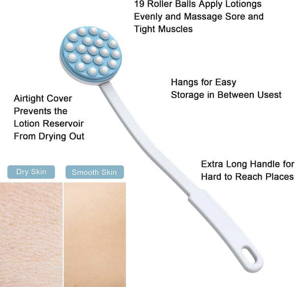 Håndholdt Applikator & Massager - 19 Ruller 43 cm Lang - Til Solcreme & Lotion