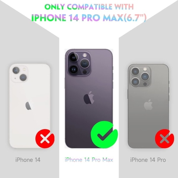 IC for iPhone 14 Pro Max magnetisk deksel med kamerabeskyttelse, [kompatibel med Magsafe] Lyxigt deksel matt (rosa og rød)