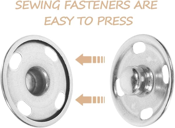 Tryckknappar i metall att sy fast, 50 set, 15 mm mässingsfästen för kläder, rockar, jeans, väskor, DIY-sömnadstillbehör, silver
