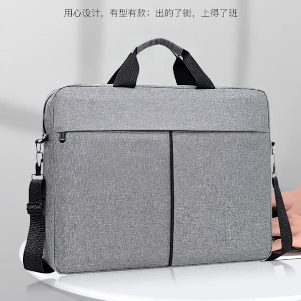 Forretningscomputer enkel skuldertaske til tablet og bærbar computer 15 tommer kontorstuderende konference LOGO computertaske sort 15 tommer black 15 inch