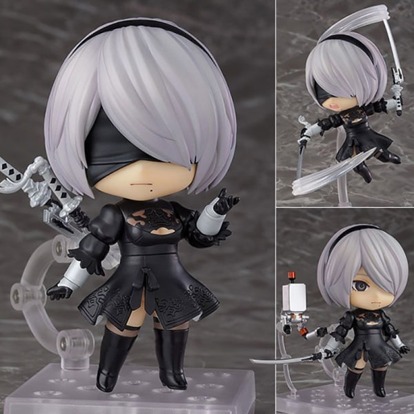 IC 10cm NieR:Automata 2B Anime Figur YoRHa No.2 Typ B Actionfigur Svart én størrelse