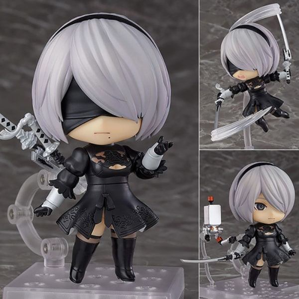 IC 10cm NieR:Automata 2B Anime Figur YoRHa No.2 Typ B Actionfigur Svart one size