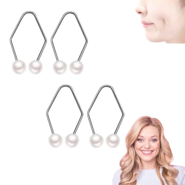 2 st. Dimple Makers - Naturlig Smile Trainer, arbeta, läsa, studera | Lätt att bära silver