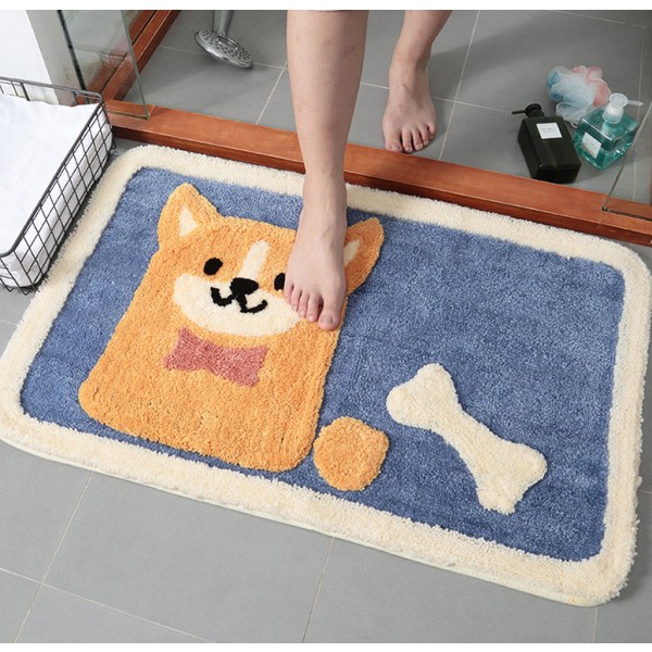 IC Flokket teppe gulvmatte, inngang til baderom entré baderom sklisikkert teppe, absorberende teppe, 45*65cm, B