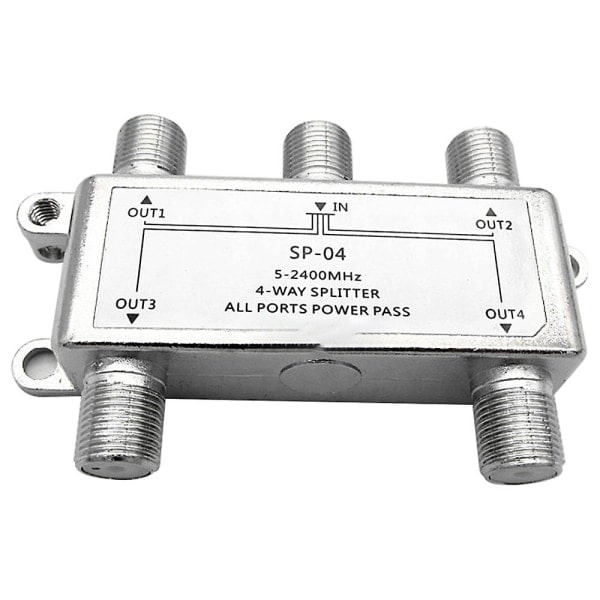 IC 4-vejs Coax Splitter, HDTV, satellit, højhastighedsinternet