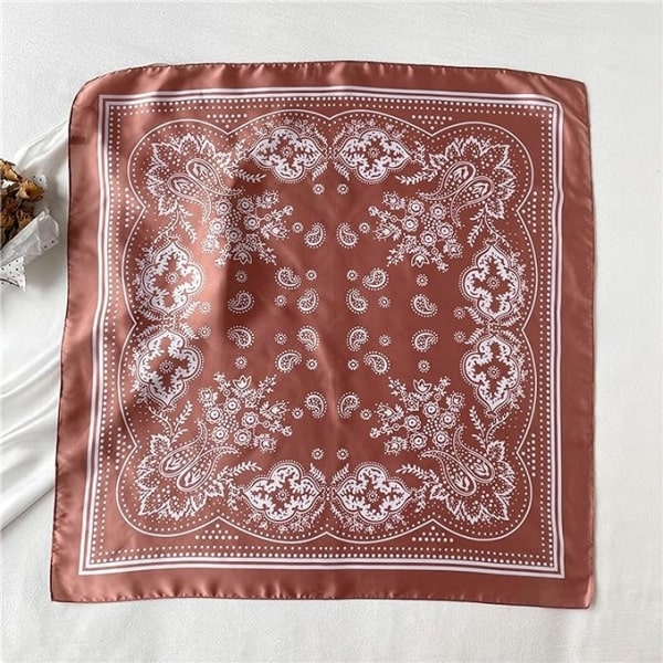 Firkant sateng silke skjerf Hodeplagg Kvinner Menn Slips bandana 1 stil 70x70cm
