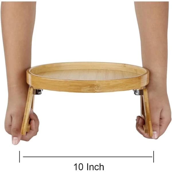 25 cm Soffarmstödsbricka Trä Matsal Dryck Soffa Bricka Vikbar Armstödsbricka Klämbar Soffbricka Platt