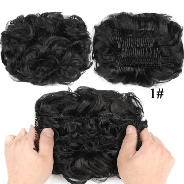 Comb Clip In Curly Hair Extension Chignon Hair 1 1