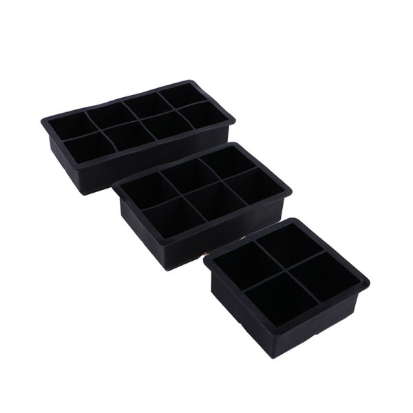 Ny 4/6/8/Grid Stor isform Jumbo form silikoniskub fyrkantig formform DIY Ice Maker Ice Cube-bricka