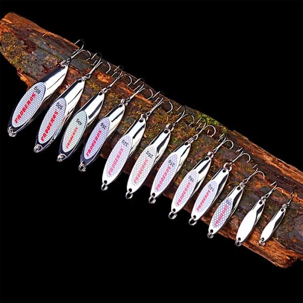 Parti 5X Metalske Fiskedrag Bas Lokkemiddel Rustfrit Stål Splitring Diskantkrog Sølv 18g Silver 18g
