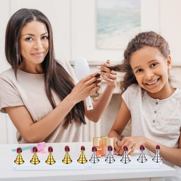 IC Nail art - (negleholder + gull + sølv + hvit leire) Klær og tilbehør