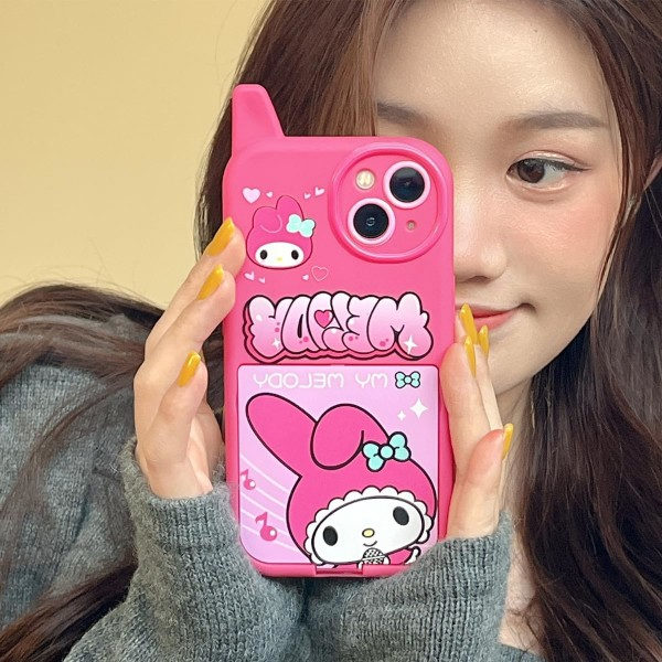 IC Piirretty Kotelo iPhone 13:lle, Retro Kawaii Söpö Puhelimen Kotelo Peilillä Pehmeä Iskun Kestävä TPU-Kotelo Tytöille Lapsille Teineille (Vaaleanpunainen)