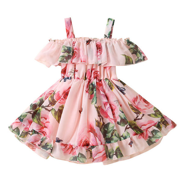 IC Girls Summer Chiffong Princess Dress Floral Beachwear Sundress