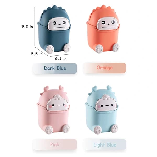Cute Flip Trash Can Cute Animal Shaped Trash Can Cute Desktop Trash Can for Bathroom, Kitchen, Office