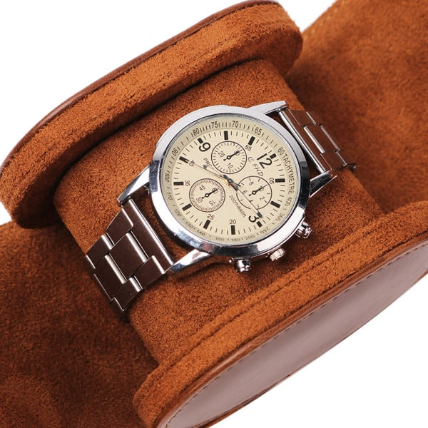 IC Travel Watch Organizer Kellokotelo PU Nahkainen Rullakello Musta