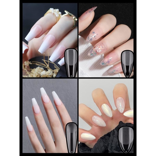 120 st mjuk gel full täckning nagelspetsar, frostad nagelspets Tryck på N