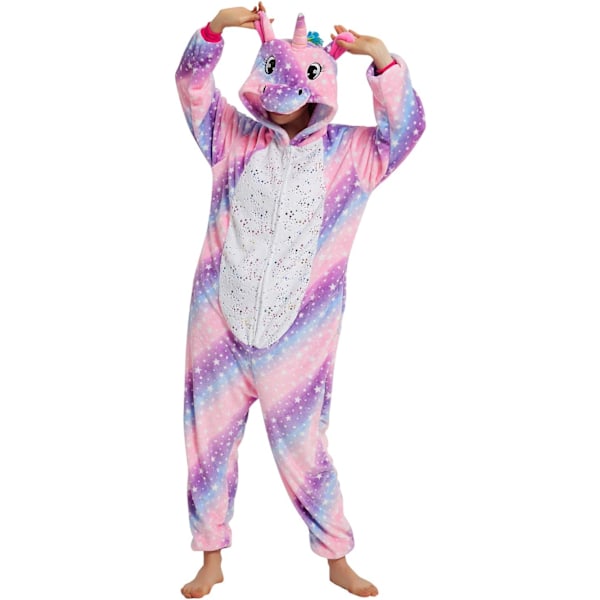 Naisten onesiet, Aikuisten miesten onesiet, Pyjama-onesiet, Yksisarvinen, Flanellipyjamat, Eläinonesiet, 3D-huppupijamat, Halloween, Joulupukut Pink unicorn M