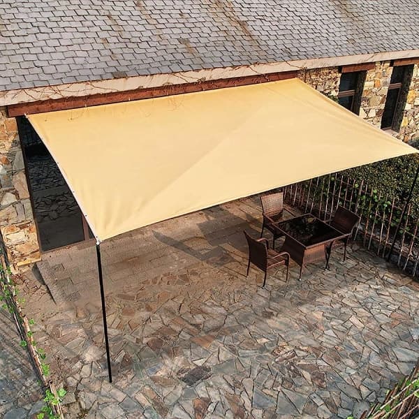 IC Skyggedug Beige Rektangulær SkyggeSejl 90% UV-bestandig Åndbar og Robust Skyggedug til Drivhus Pergola Havepool 3mx3m