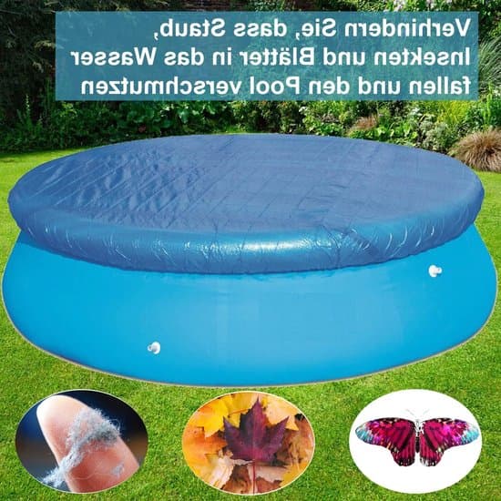 Runt poolskydd 183 cm diameter, vattentätt PE-poolskydd, rivtåligt dammtätt solpoolskydd för runda ovanmarkspooler, blått