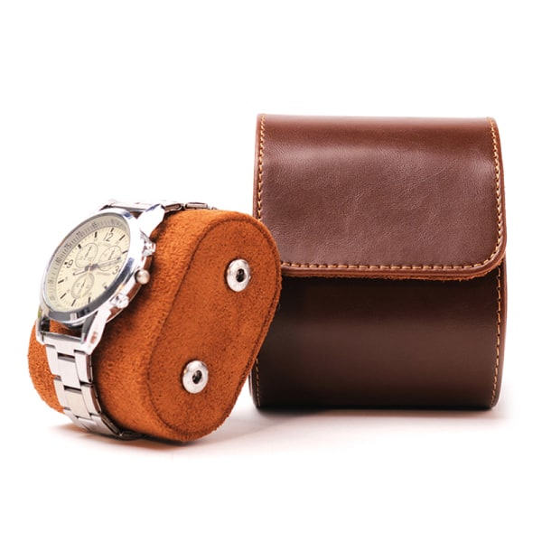 IC Travel Watch Organizer Kellokotelo PU Nahkainen Rullakello Musta