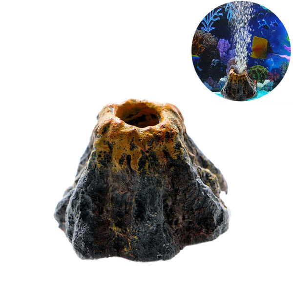 IC Akvarium Vulkan Form & Luftboblesten Oxygenpumpe Fiskekum