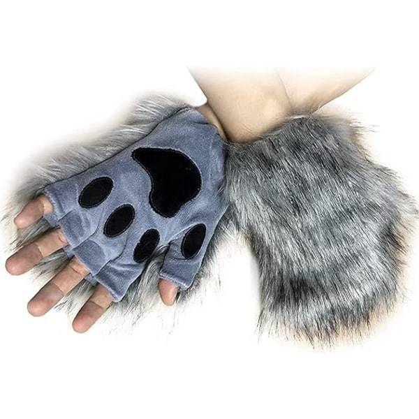 IC Wolf Fox Svansklips Öron och Handskar Set Halloween Jul Fancy Party Kostym Leksaker Present för Kvinnor