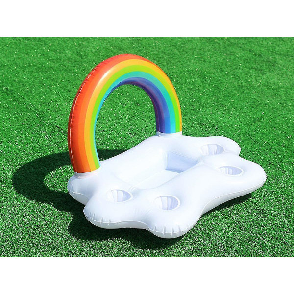 IC Rainbow Cloud Uppblåsbar Drinkhållare, Drink Floats Uppblåsbara Mugghållare för Pool