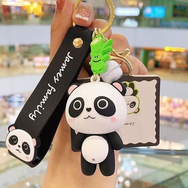 IC Sød Panda Nøglering Kawaii Nøgleringe Håndledsrem Armbånd Nøgleringe Gaver til Pige Kvinde