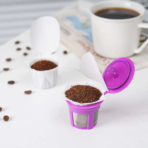 IC 50st Bärbara Kaffefilter Papper Påfyllningsbar Kaffebryggare Filter