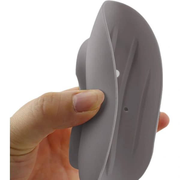 1-pack self-draining silicone soap dish with non-slip bottom for bathroom and kitchen