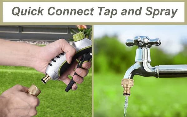 Garden Couplings - Garden Hose Coupling Set - Brass Coupling - Quick Coupling - Hose Faucet - Universal Coupling - Kitchen Faucet