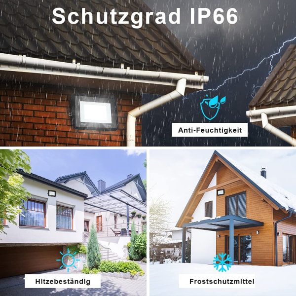 IC 5 Ulkovalo 10W LED-projektori, vedenkestävä IP66, kylmä valkoinen 6000K
