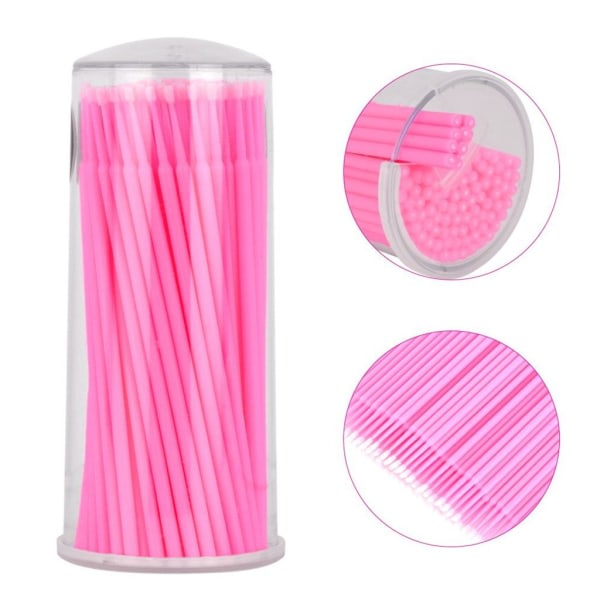 IG 100 Count disponibel mikroapplikatorborste för ansiktssminkning Pink