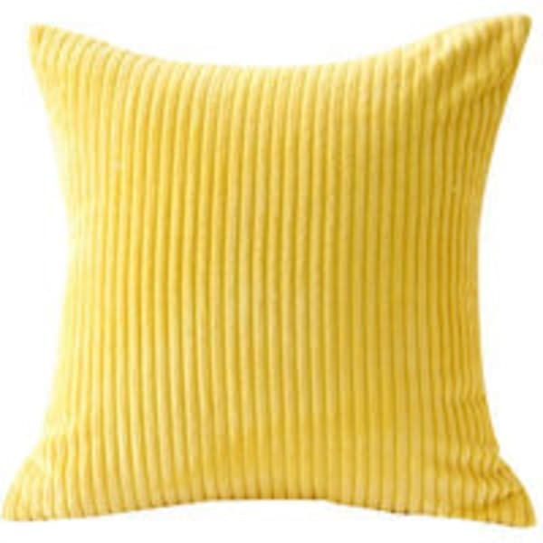 2 kpl samettiset tyynynpäälliset 45x45cm, Keltainen