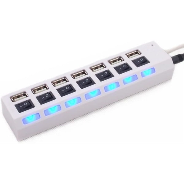 IC USB Hub Strøm USB Hub med hurtiglading med enkelt hvit