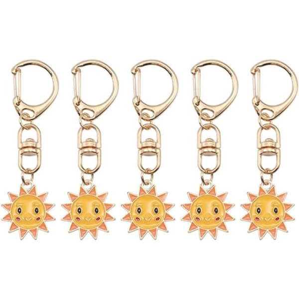 5 stk. Solnyckelbrikker Legering Nøglering Party Favor Gave Charm til Håndtaske, Bil Håndtaske Rygsæk IC