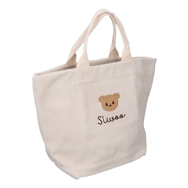 Canvas Bag Large Capacity Cute Bear Pattern Washable Sports Beach Bag for Mom and Dad
