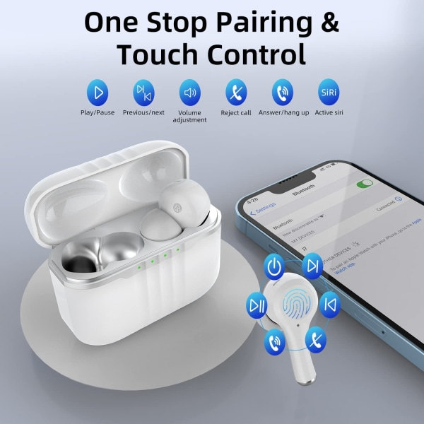 IC NOE Bluetooth 5.3 øretelefoner, trådløse Bluetooth in-ear