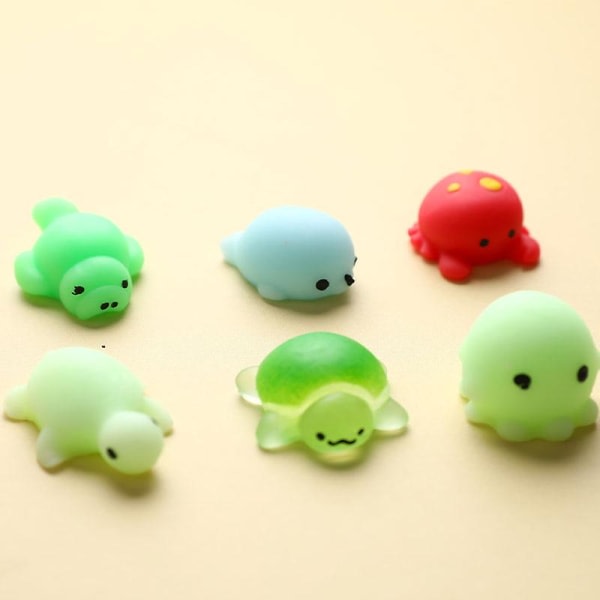 IC 24 stk søde dyr Antistress bold Mochi legetøj Stress Relief legetøj