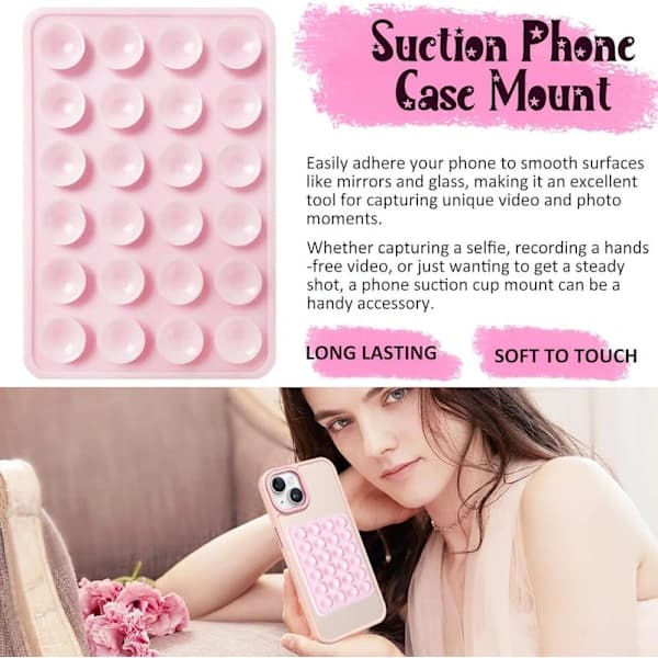 Sugpropp Silikon Självhäftande Mobilhållare - Rosa