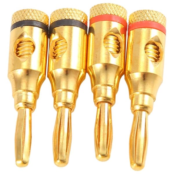 4 X Mm Banankontakter för Högtalarkabelanslutningar / Guldpläterade
