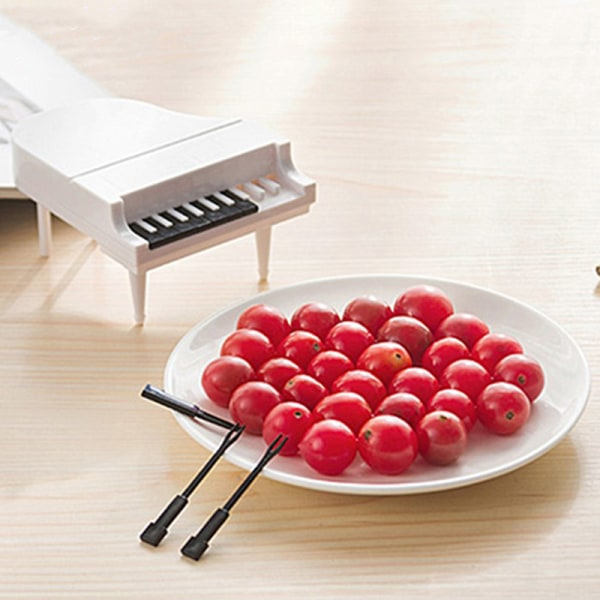 IC 10st Piano Frugtgaffel Kreativ Piano Keyboard Plastgaffel Kid sort